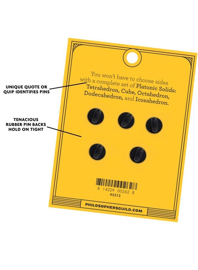 The Unemployed Philosophers Guild Platonic Solids Enamel Pin Set - 5 Unique Colored Metal Lapel Pins - Image 5